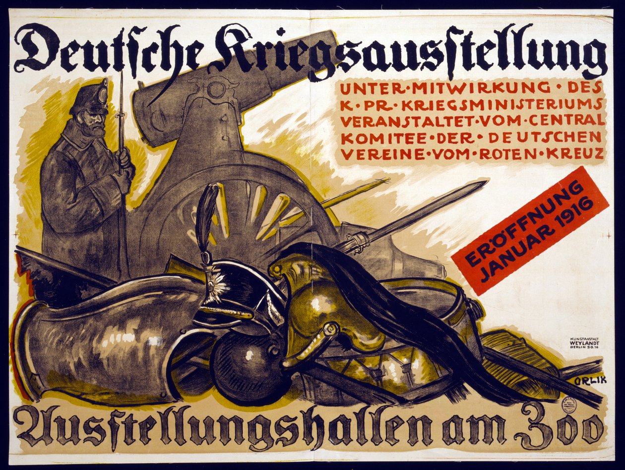 Plakat reklamujący niemiecką wystawę wojenną, 1915 autorstwa Emil Orlik