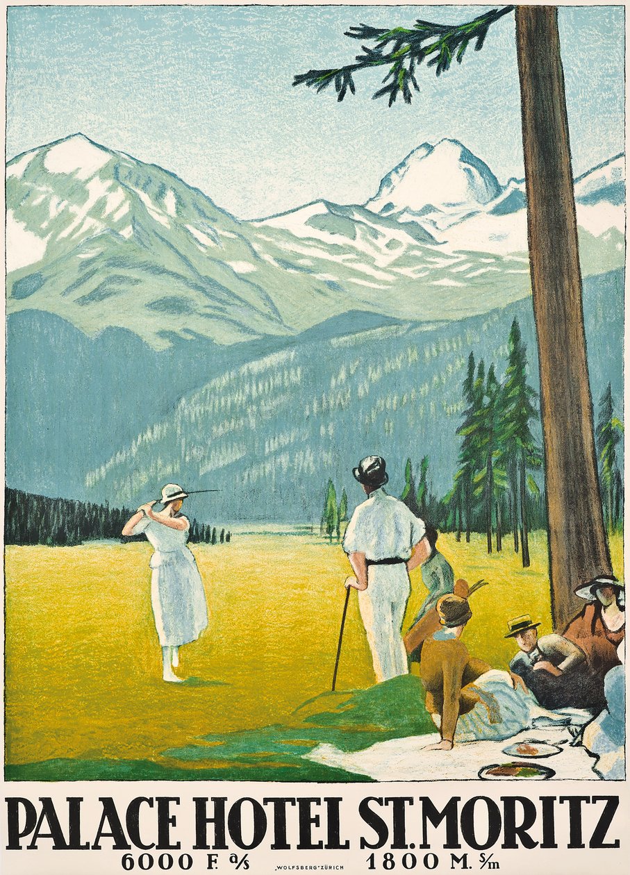 Plakat reklamujący Palace Hotel w St. Moritz autorstwa Emil Cardinaux