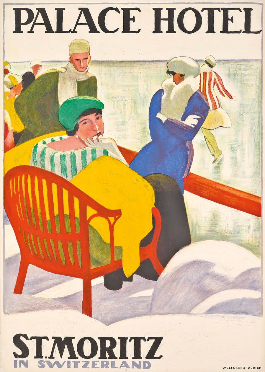 Plakat reklamujący Palace Hotel w St. Moritz autorstwa Emil Cardinaux