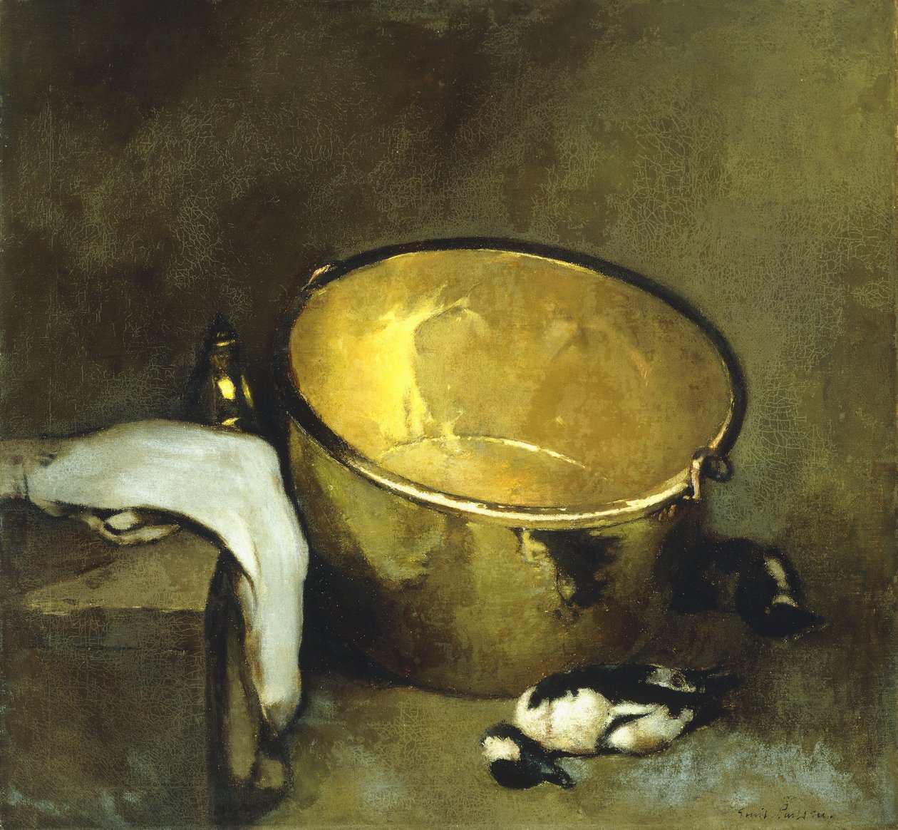 Martwa natura z mosiężnym garnkiem autorstwa Emil Carlsen