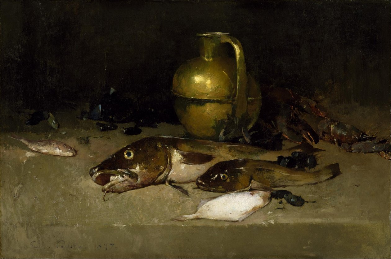 Martwa natura z rybą autorstwa Emil Carlsen