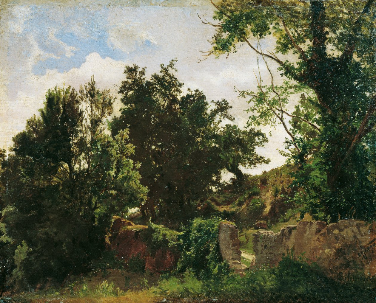 Mur zamkowy w Plankenberg autorstwa Emil Jakob Schindler