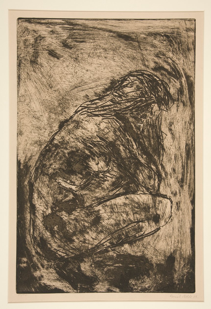 Siedząc nago autorstwa Emil Nolde
