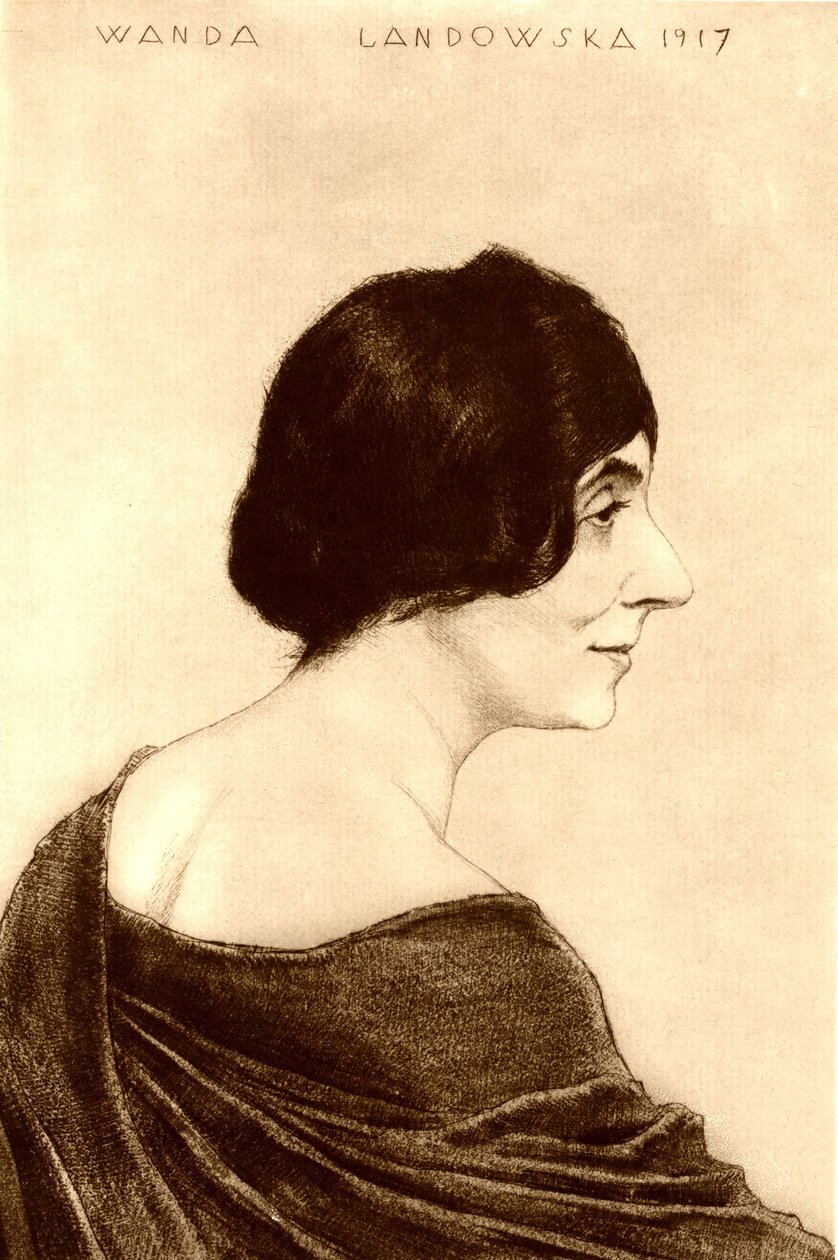 Portret Wandy Landowskiej 1879-1959, 1917 autorstwa Emil Orlik