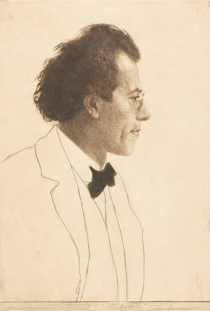 Portret kompozytora Gustava Mahlera 1860-1911, 1902. autorstwa Emil Orlik
