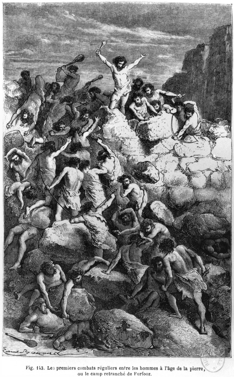 Pierwsze walki epoki kamienia, ilustracja z „L