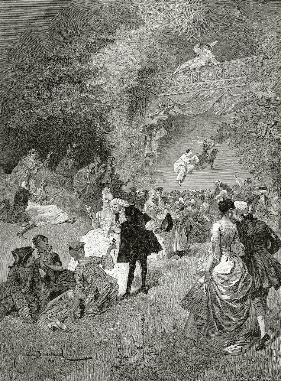 La fête chez Teresa, XIX w. (grawerunek bw) autorstwa Emile Antoine Bayard