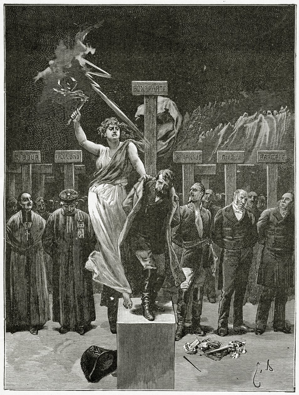 Kary, XIX w. (rycina bw) autorstwa Emile Antoine Bayard