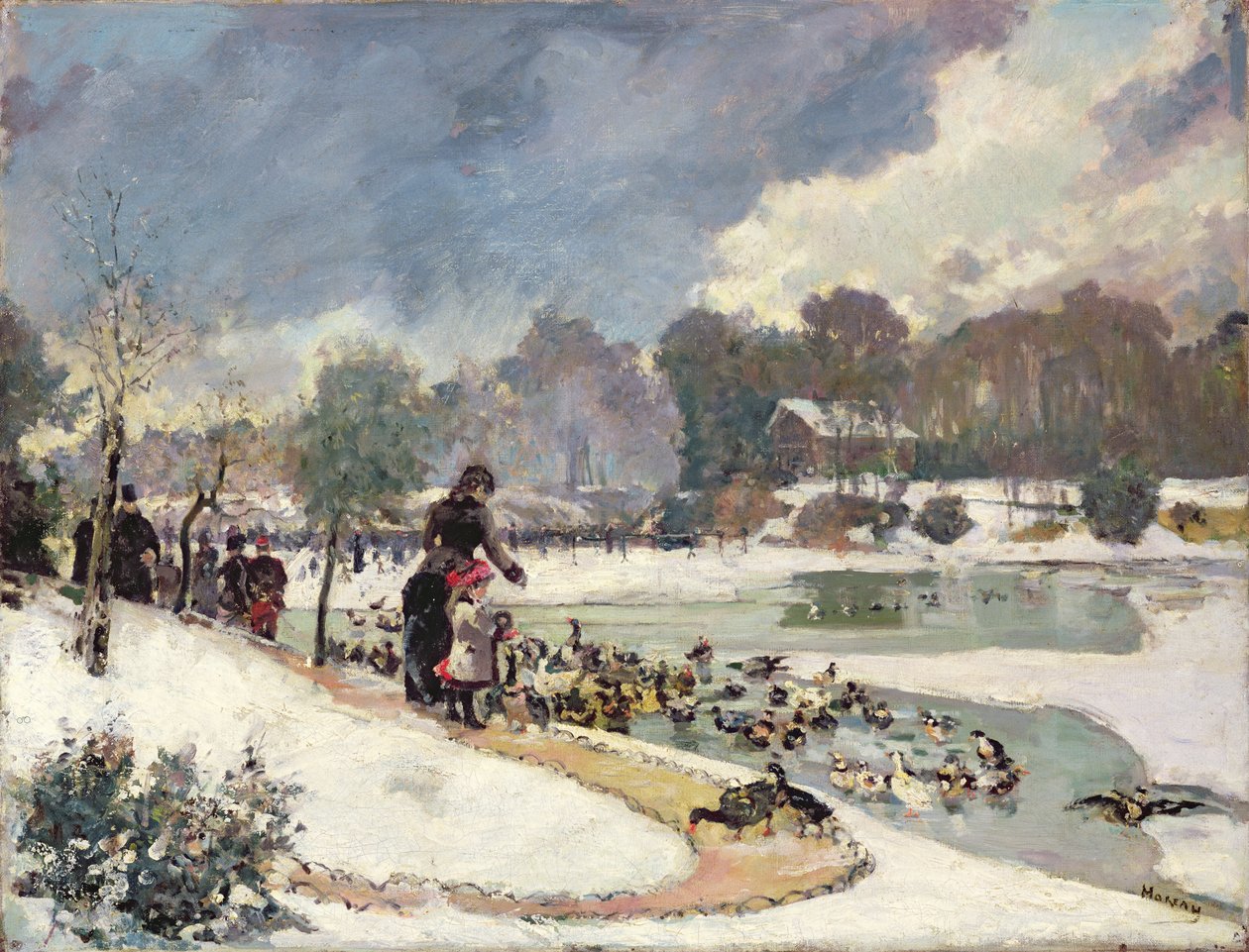 Kaczki w Lasku Bulońskim autorstwa Emile Antoine Guillier