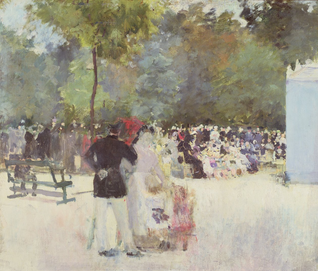 Teatr de Guignol w Jardin des Tuileries, 1883 autorstwa Emile Antoine Guillier