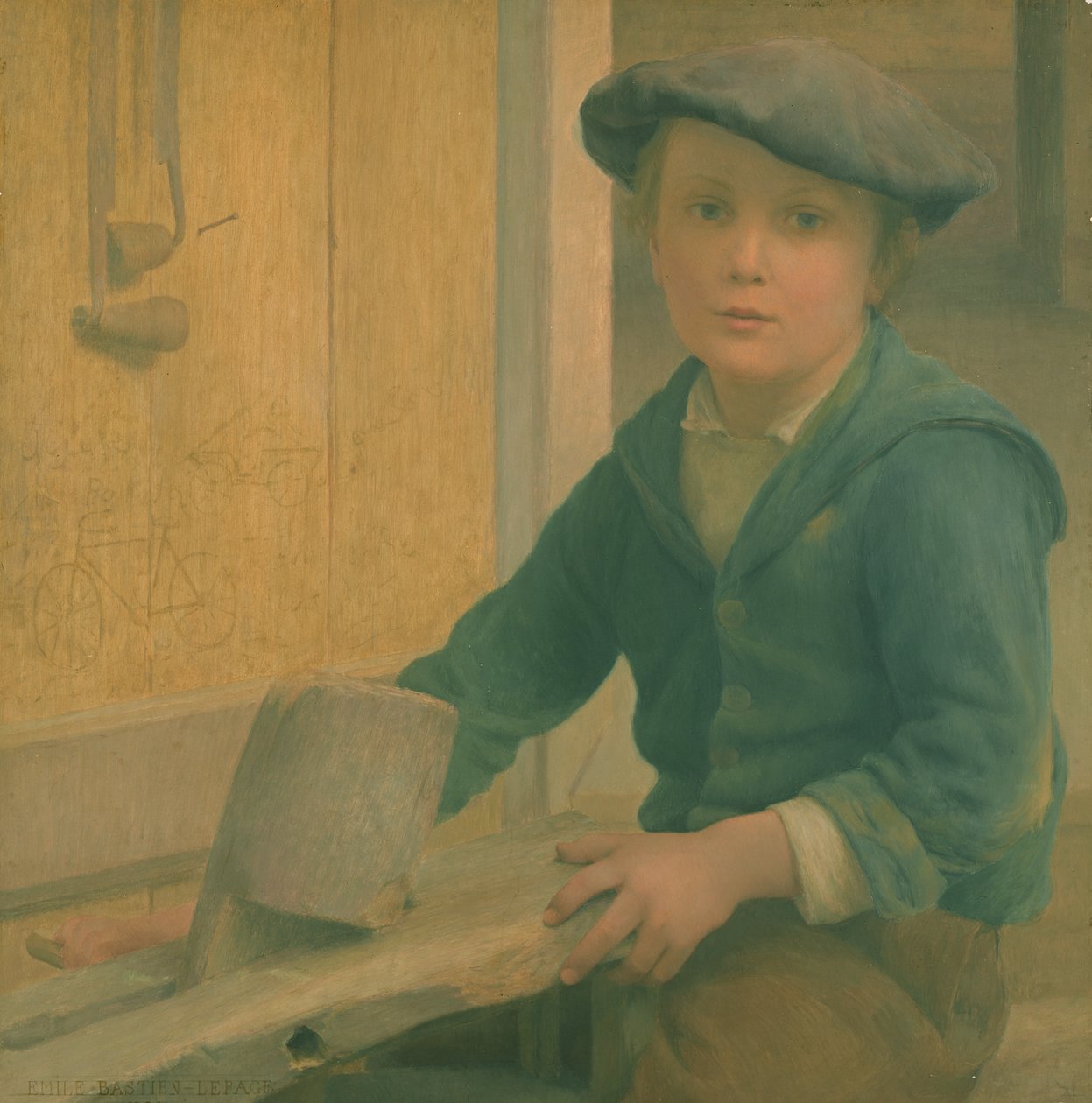 Młody rzemieślnik (młody mechanik) 1901 (tempera na panelu) autorstwa Emile Bastien Lepage