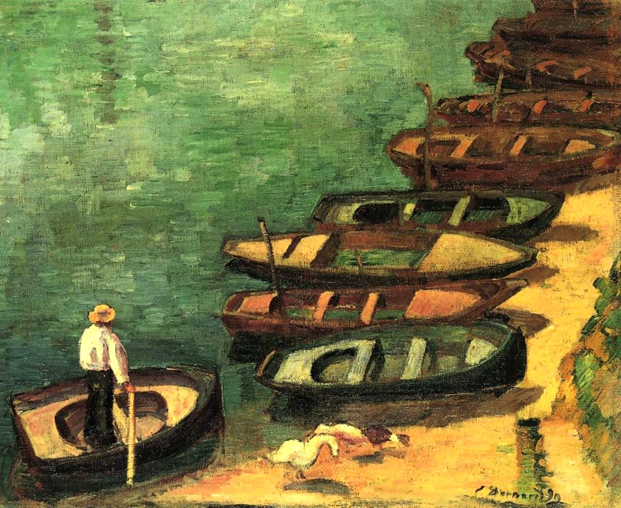 Łodzie w Pont-Aven, Bretania, 1890 autorstwa Emile Bernard