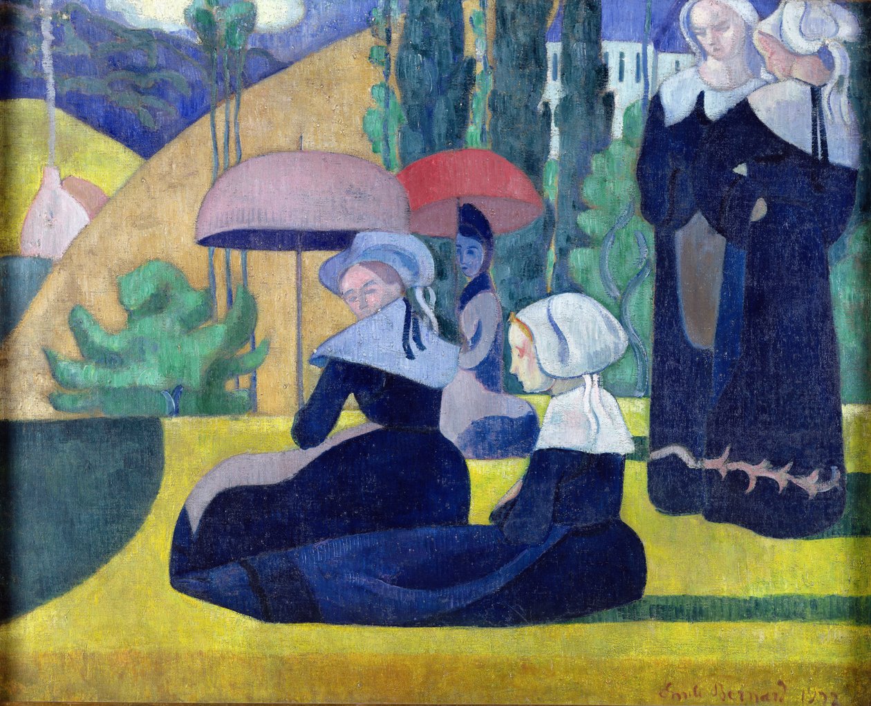 Bretońskie kobiety w cieniu, 1892 autorstwa Emile Bernard
