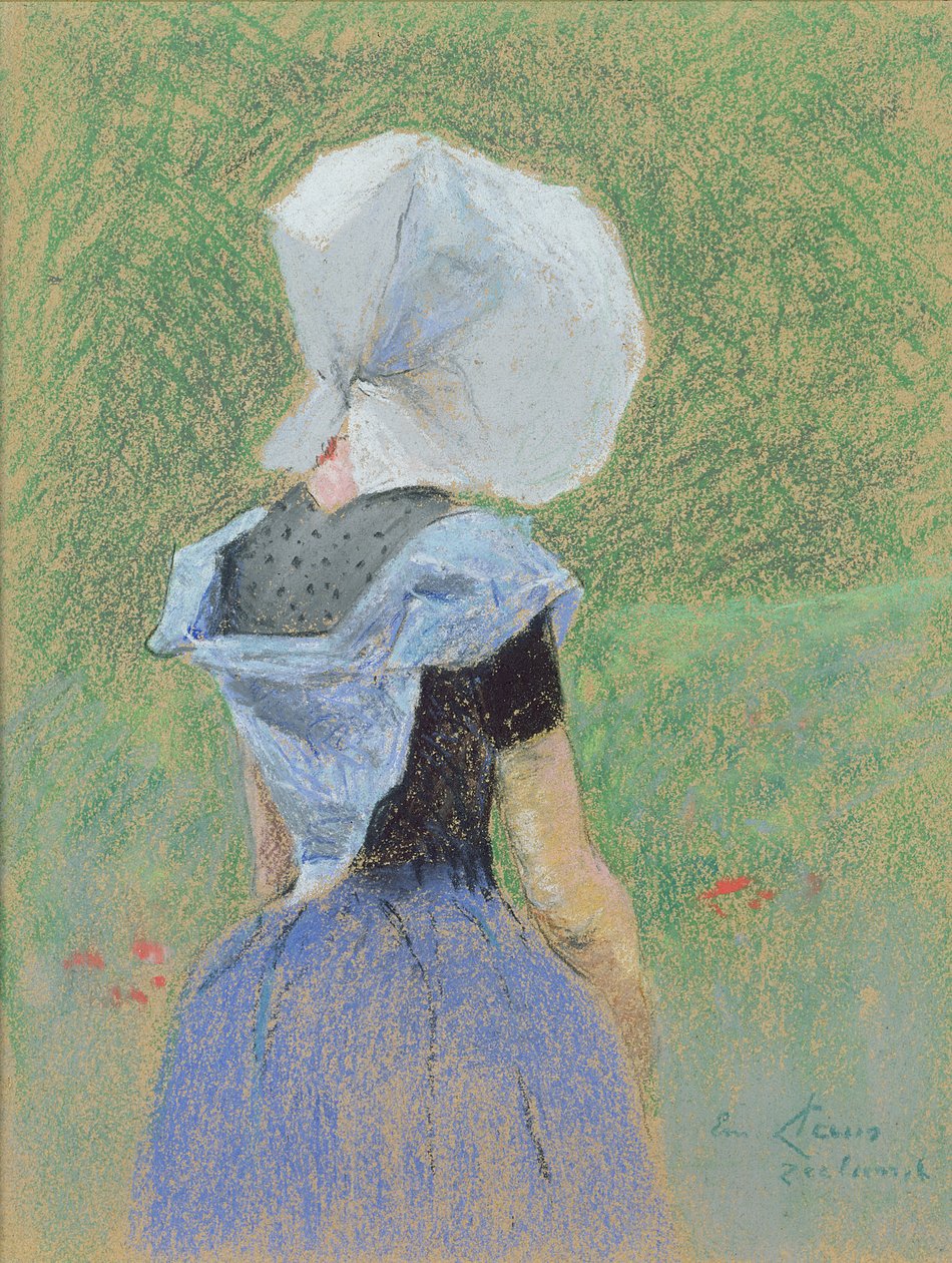 Młoda dziewczyna z Zelandii (pastel na papierze) autorstwa Emile Claus
