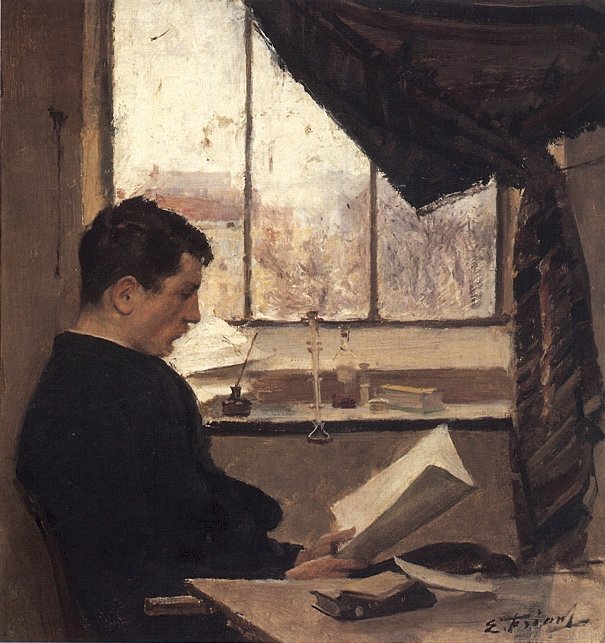 Autoportret, mówi Student Autoportretn: n autorstwa Emile Friant