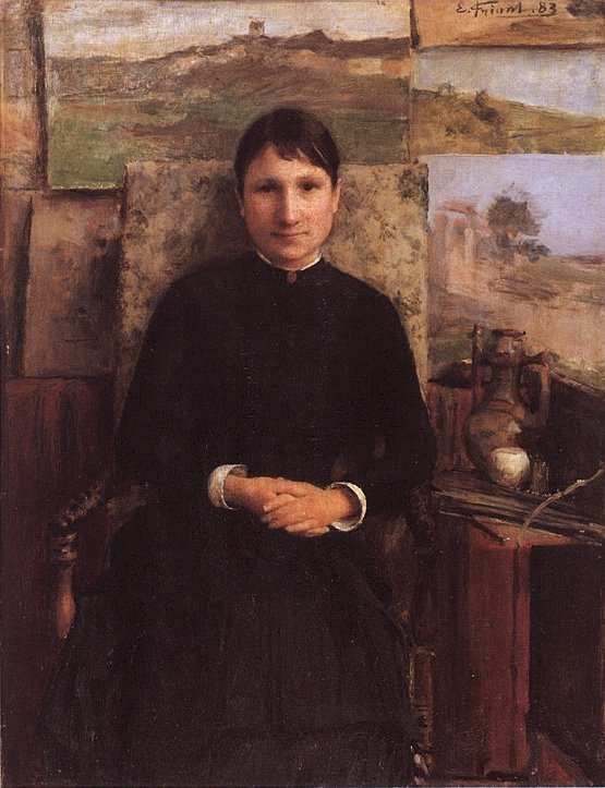 Portret Madame Petitjeann Angielski: Portret Madame Petitjeann: n autorstwa Emile Friant
