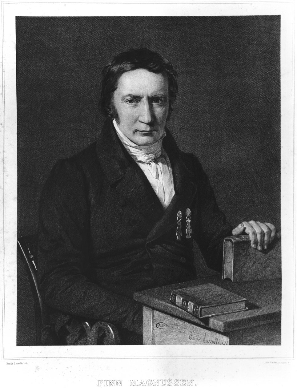 Finn Magnussen (1781-1847) ilustracja z „Podróży na wyspę et au Grenlandii wydana z rozkazu króla pod kierunkiem Paula Gaimarda” autorstwa Eugene