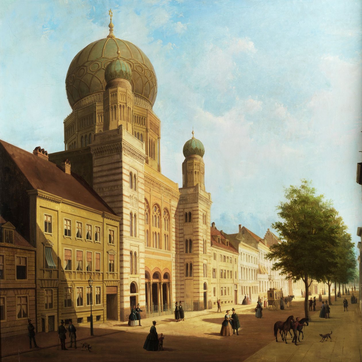 Nowa synagoga na Oranienburger Strasse autorstwa Emile Pierre Joseph De Cauwer