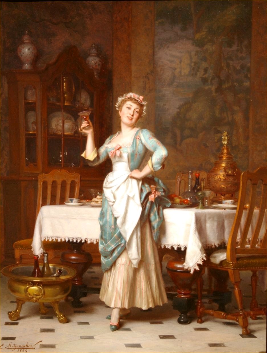 Elegancka pokojówka autorstwa Emile Pierre Metzmacher