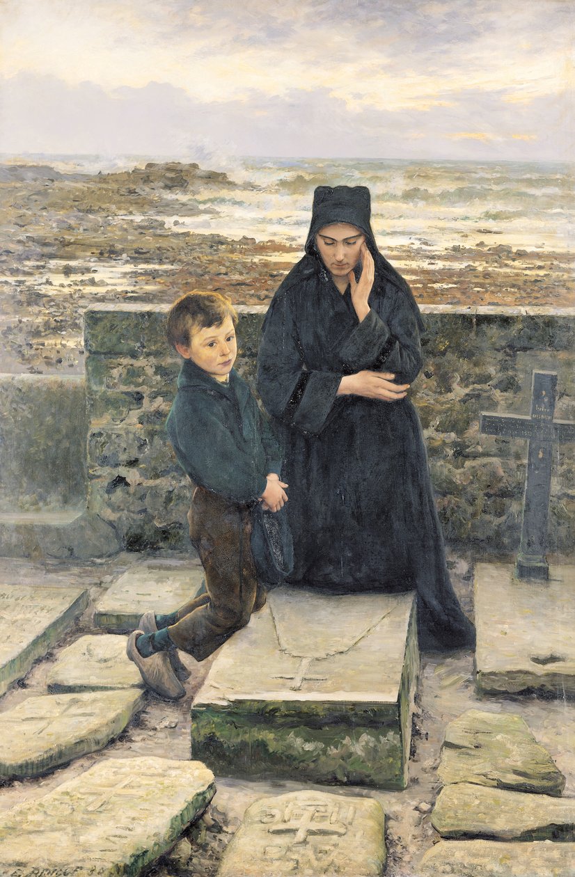 Wdowa z Ile de Sein, 1880 autorstwa Emile Renouf