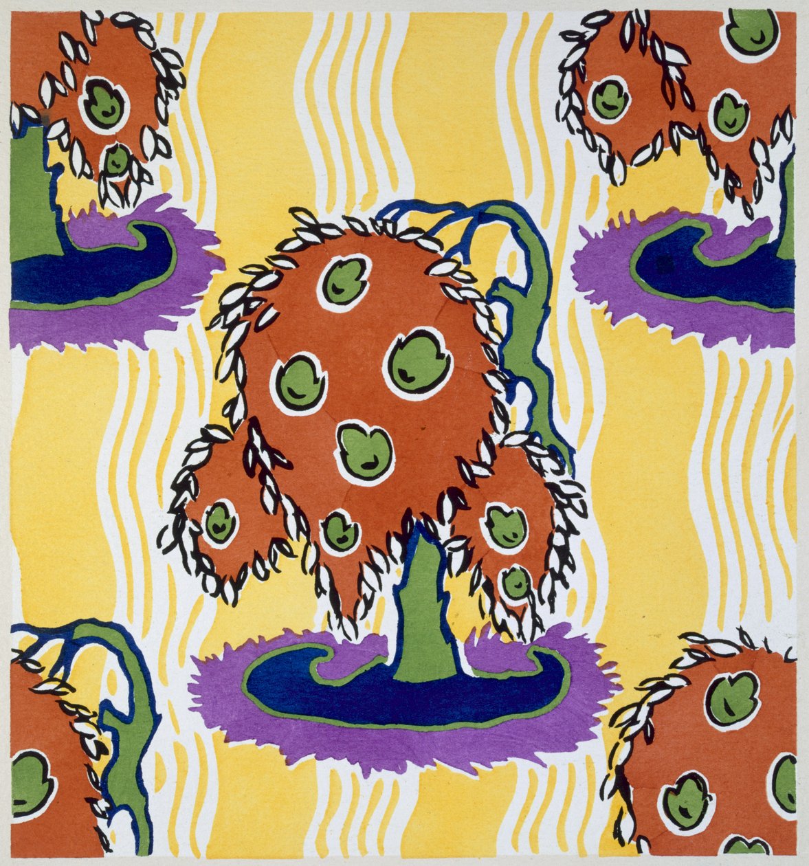 Projekt z „Floreal Dessins & Coloris Nouveaux”, wydanego w Paryżu, ok. 1925 (kolor lito) autorstwa Émile Allain Séguy