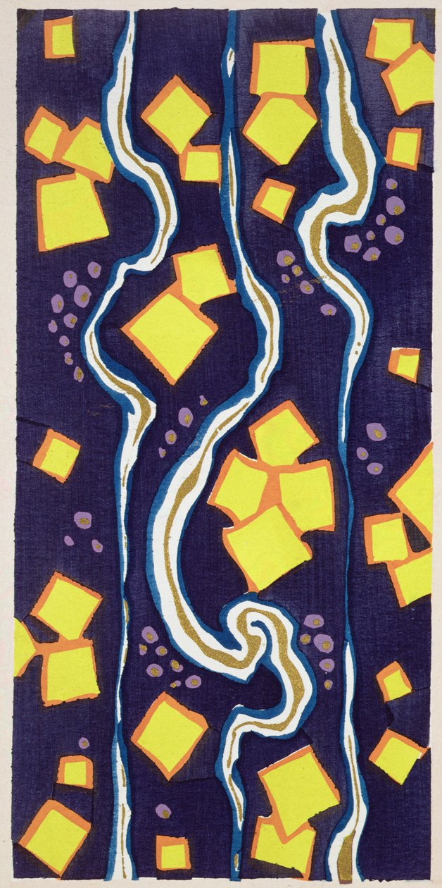 Motyw projektowy z „Floreal: Dessins & Coloris Nouveaux”, ok.1920 (odbitka szablonowa) autorstwa Émile Allain Séguy