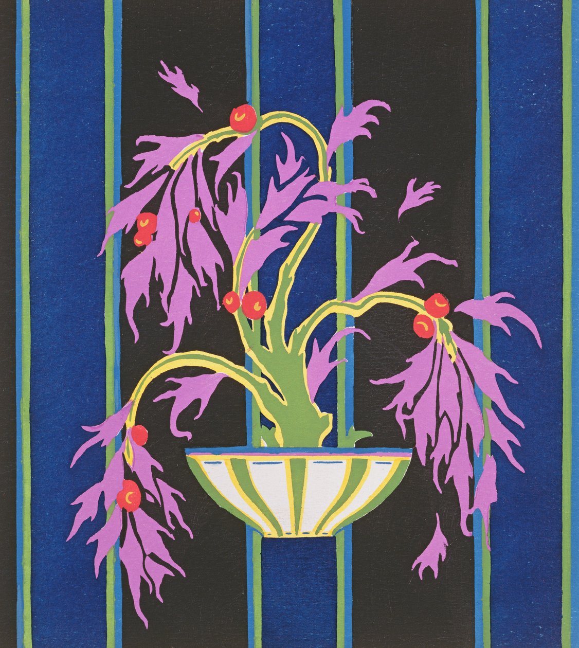 Motyw projektowy z „Floreal: Dessins & Coloris Nouveaux”, ok.1920 (odbitka szablonowa) autorstwa Émile Allain Séguy