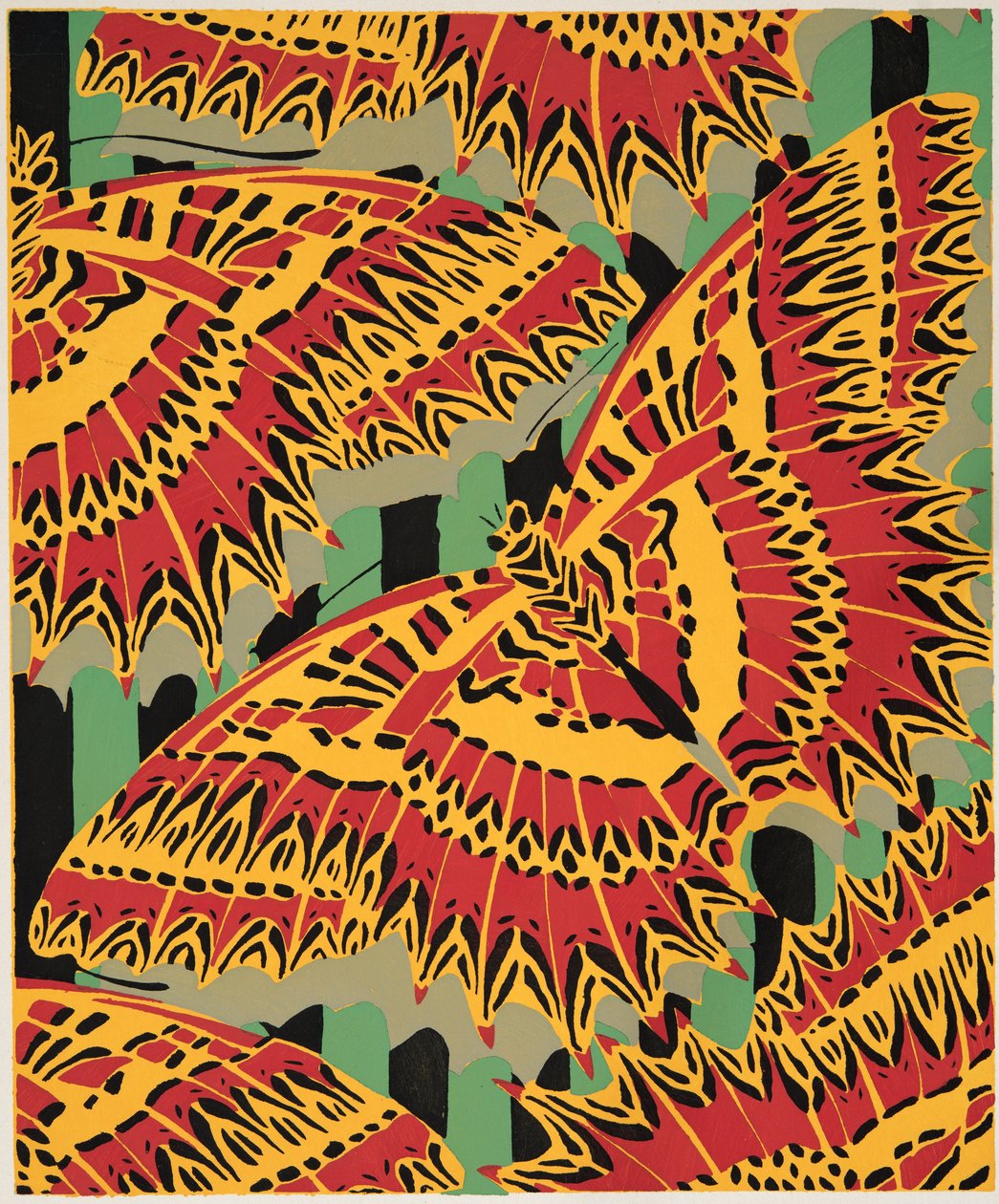 Fragment z il. 19 , z Papillons, wyd. 1925 (odbitka w pochoirze) autorstwa Émile Allain Séguy