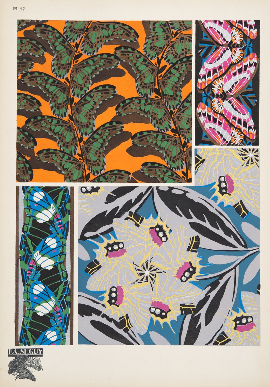 Płyta 17, z Butterflies, wyd. 1925 (odbitka szablonowa) autorstwa Émile Allain Séguy