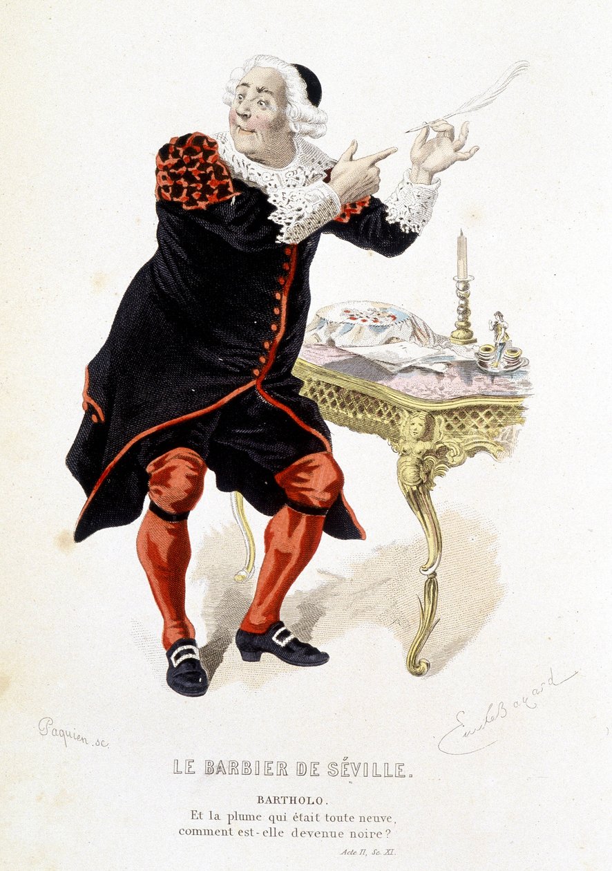 Bartholo w „Cyruliku sewilskim” – w „Dziełach wszystkich Beaumarchais”, rysunkach Emile Bayard, wyd. Laplace Sanchez & cie, Paryż autorstwa Emile Antoine Bayard