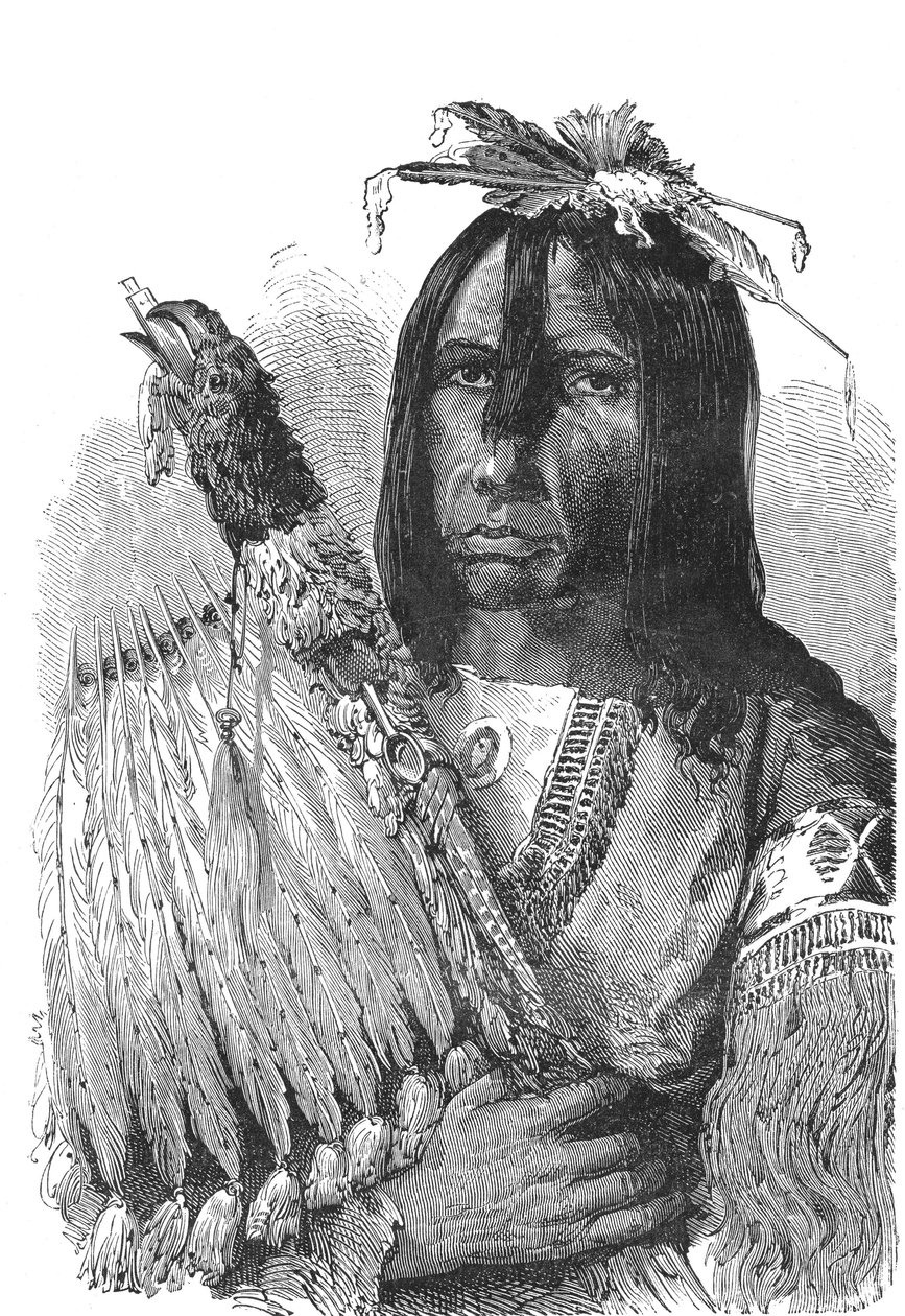 Wódz Indian CREEKS z południowego wschodu Stanów Zjednoczonych. autorstwa Emile Antoine Bayard