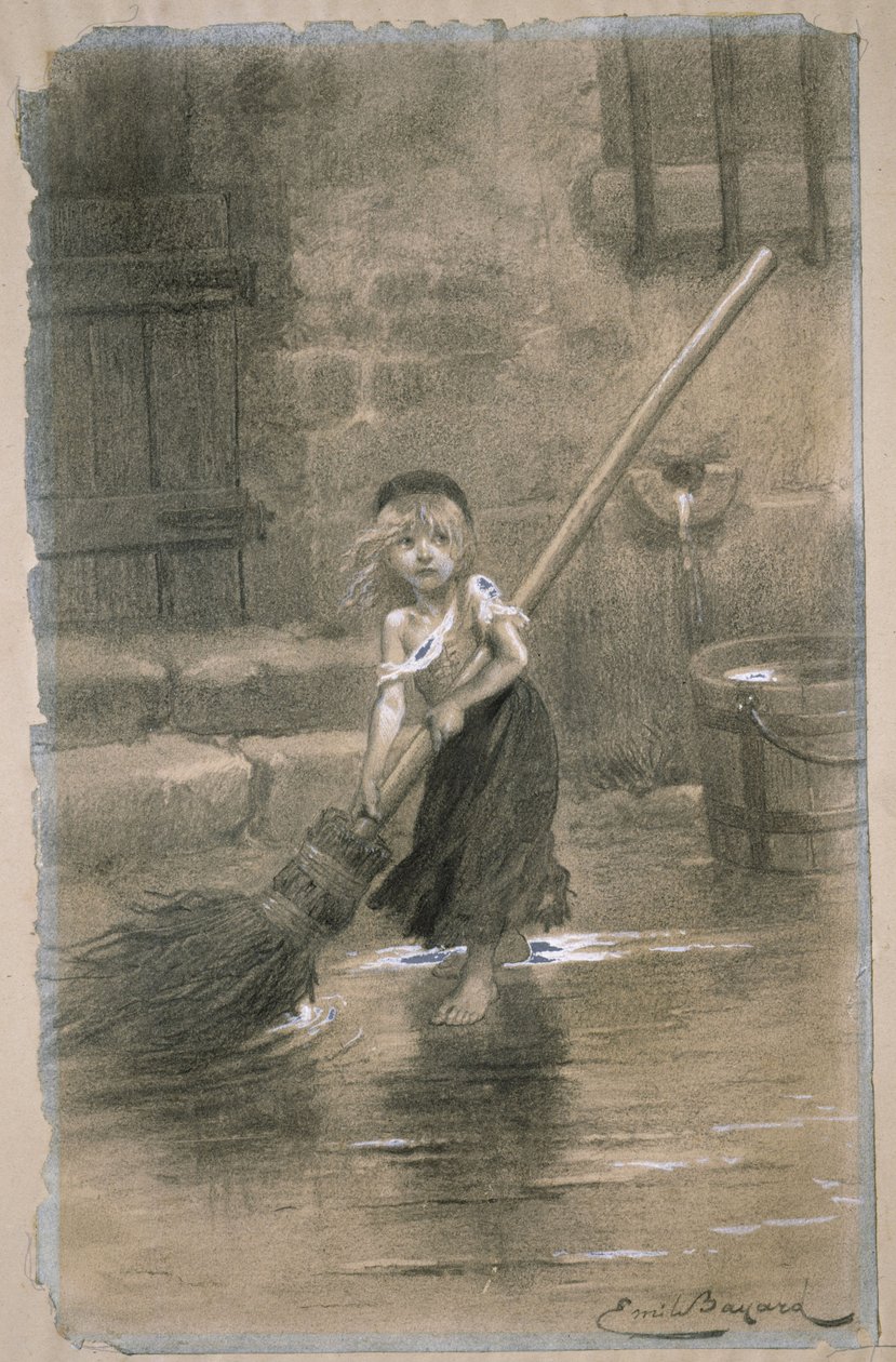 Cosette. Ilustracja z Les Misérables autorstwa Victora Hugo, 1862 autorstwa Emile Antoine Bayard