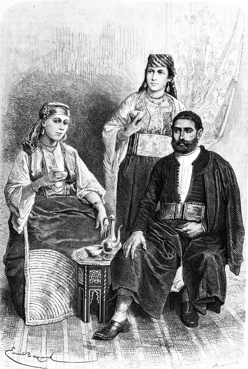 Żydowski mężczyzna i kobieta z Tangeru, 1878 autorstwa Emile Antoine Bayard