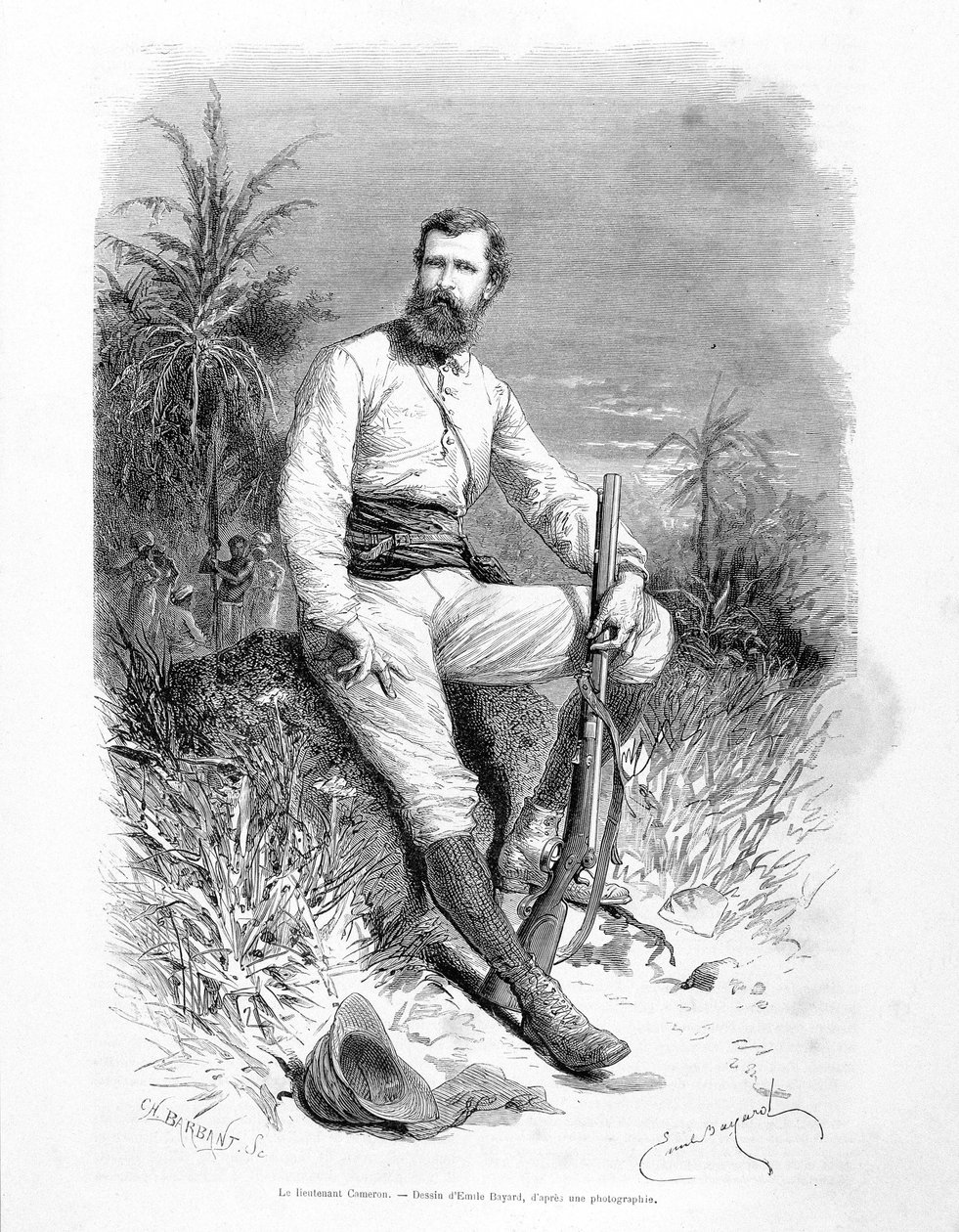 Portret brytyjskiego porucznika i badacza Verneya Lovetta Camerona (1844-1894) autorstwa Emile Antoine Bayard