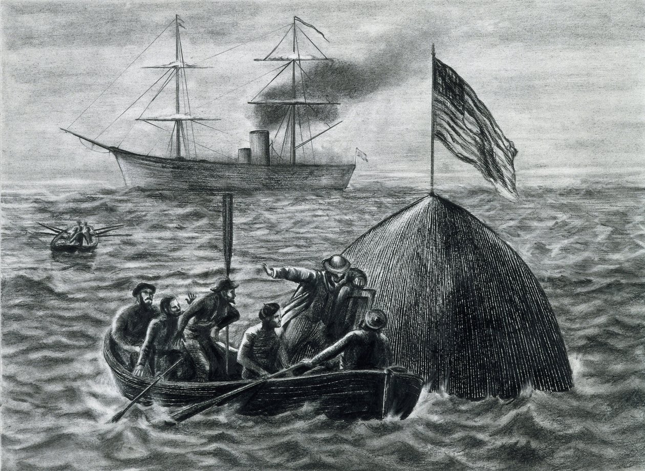 ilustracja do powieści „Z Ziemi na Księżyc” autorstwa Emile Antoine Bayard