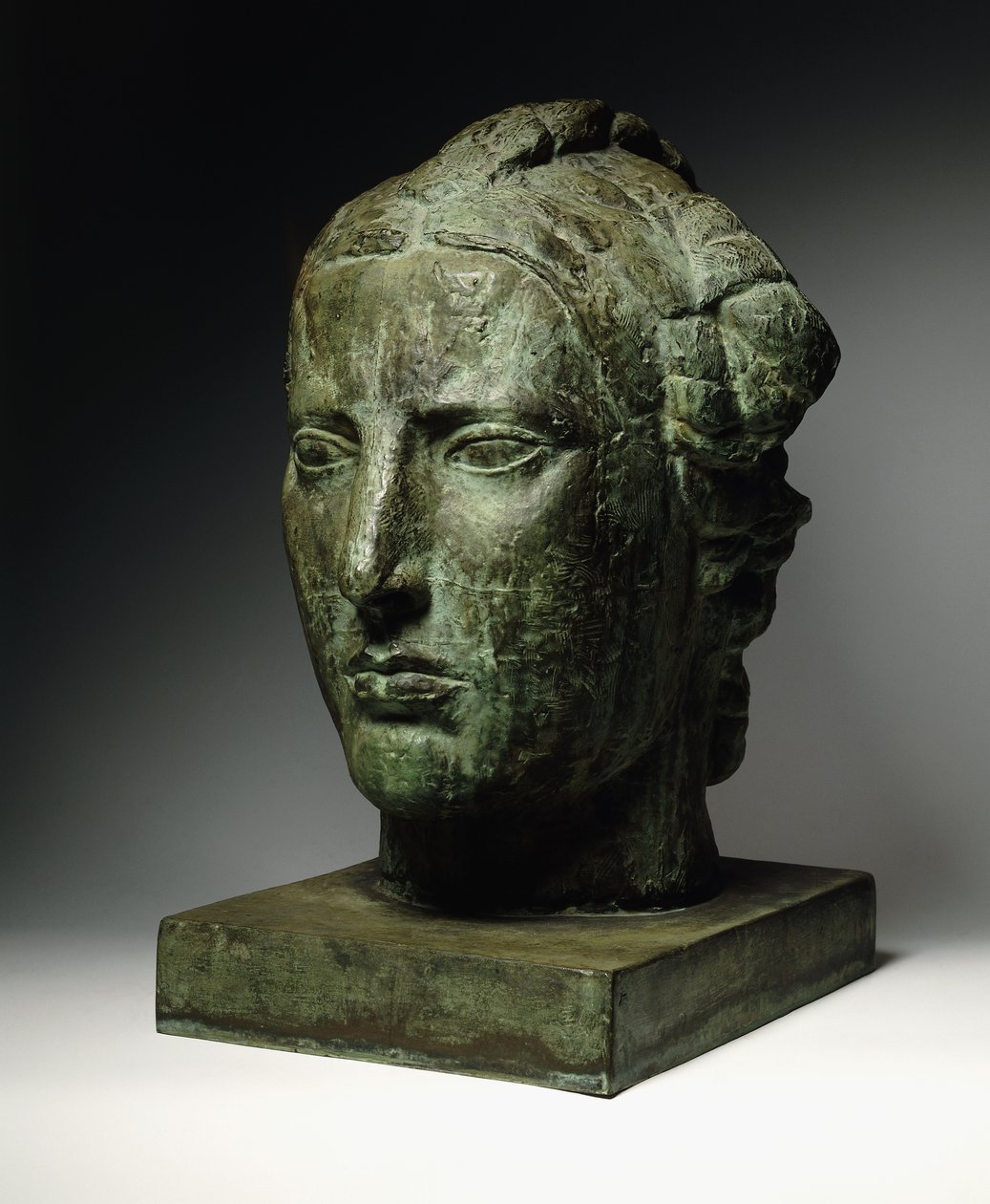 Głowa Wolności; Tete de Liberte, ok. 1914 (brąz z zieloną patyną) autorstwa Emile Antoine Bourdelle