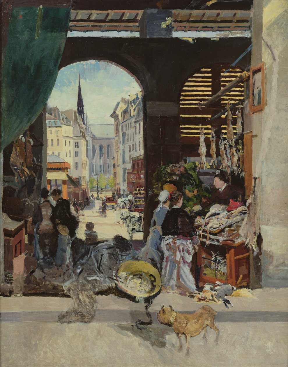 Targ Carmes, Rue Maubert autorstwa Emile Antoine Guillier