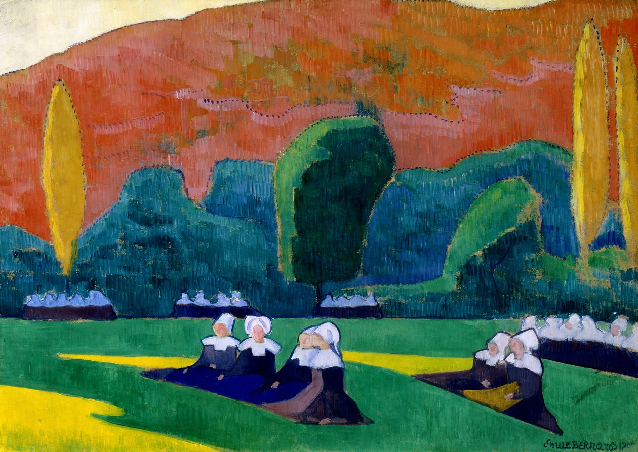 Bretońskie kobiety uczestniczące w ułaskawieniu autorstwa Emile Bernard