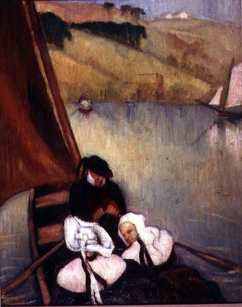 Bretońskie kobiety w promie, ok. 1900 (olej na płótnie) autorstwa Emile Bernard