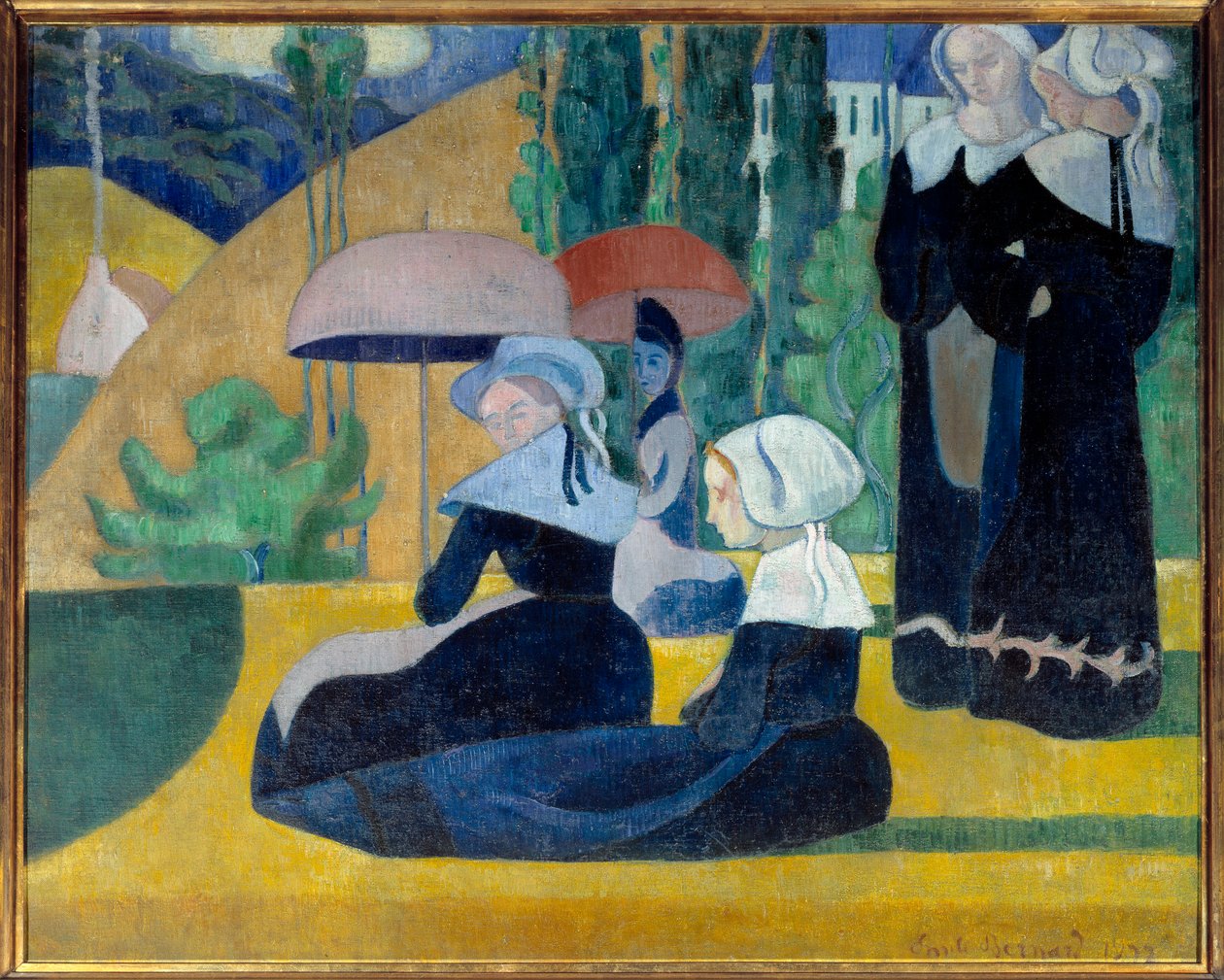 Bretończycy z parasolami autorstwa Emile Bernard