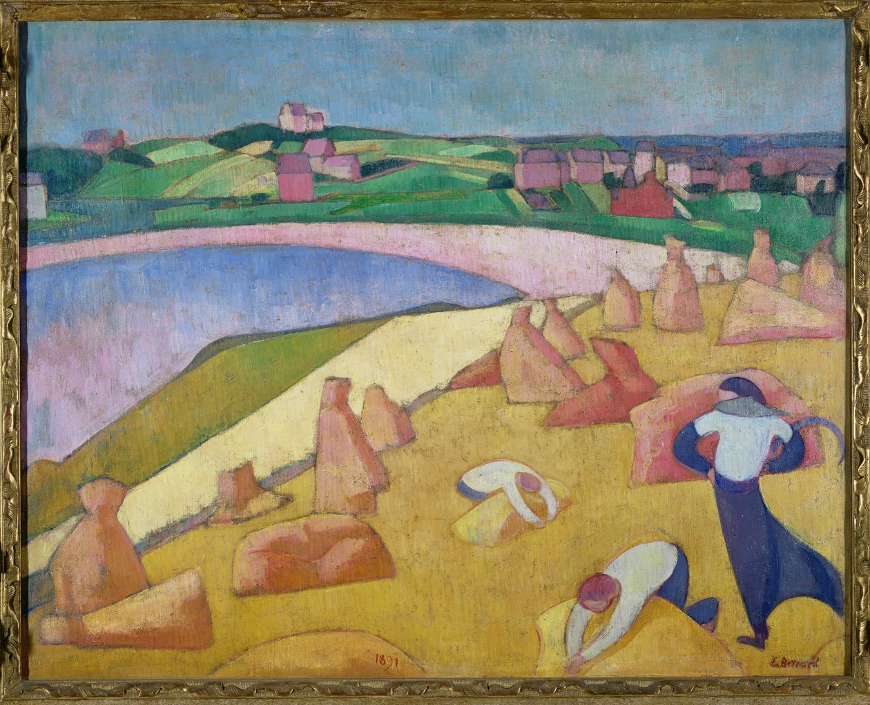 Czas żniw nad morzem, 1891 autorstwa Emile Bernard
