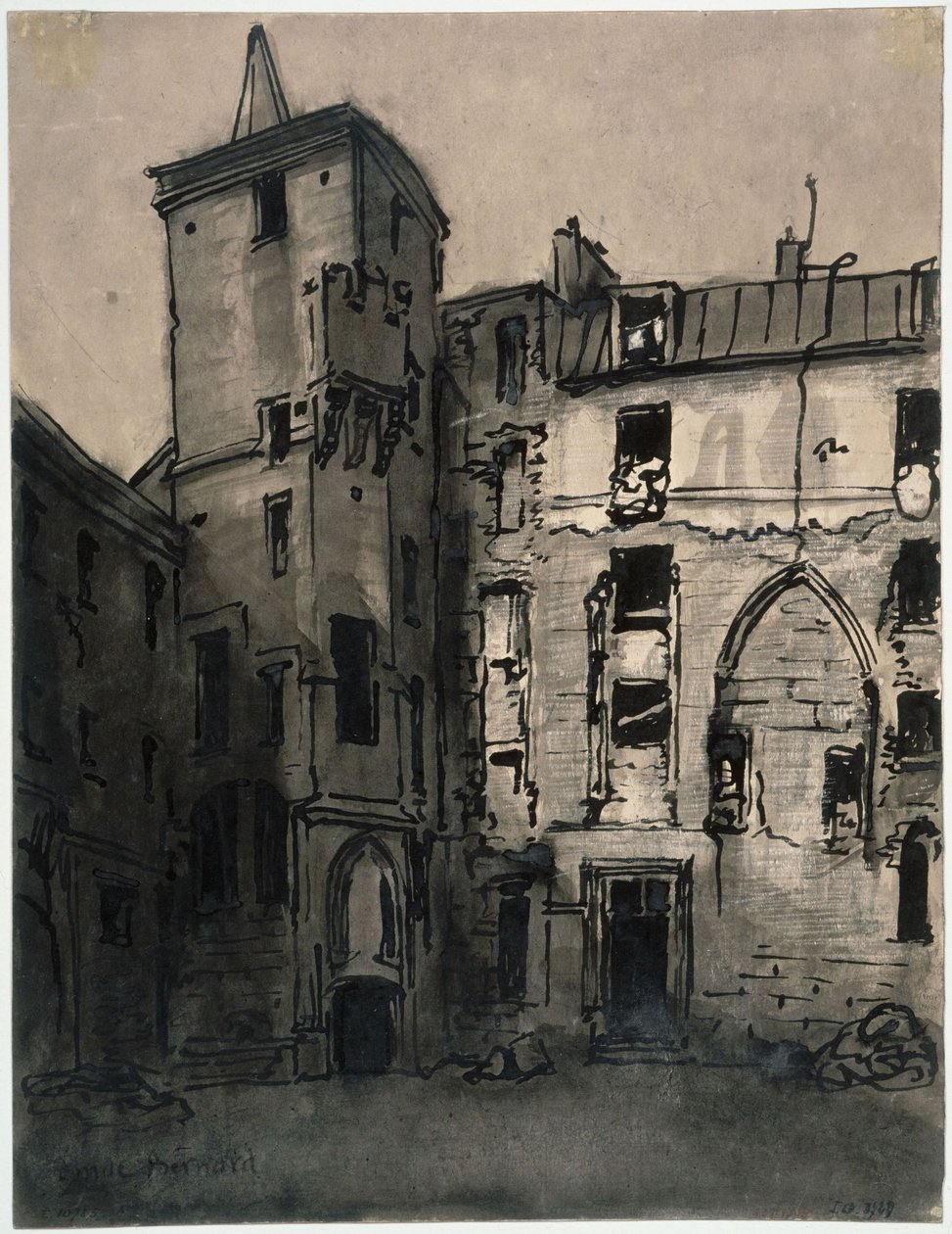 Dziedziniec Hôtel de Sens autorstwa Emile Bernard