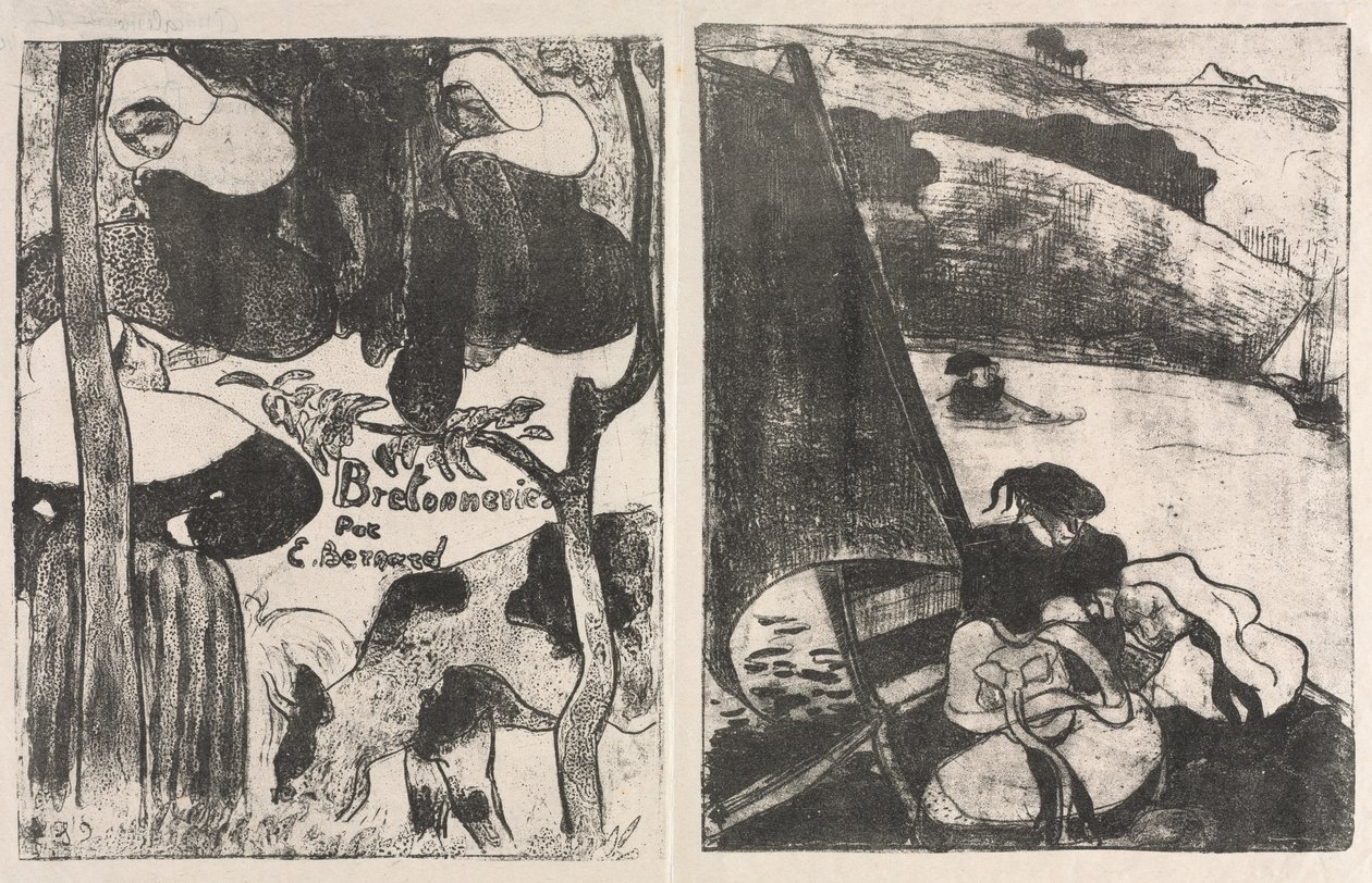 Les Bretonneries: Strona tytułowa i powrót z pielgrzymki autorstwa Emile Bernard