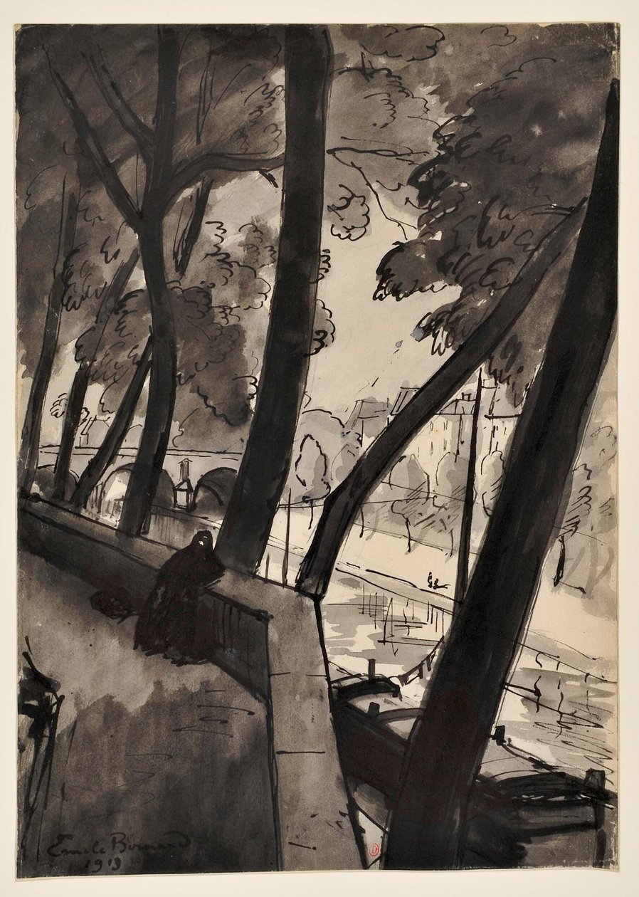 Nabrzeża: [Sekwana przy Pont-Marie] autorstwa Emile Bernard
