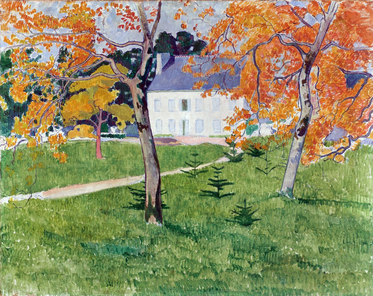 Dom wśród drzew - Obraz Emile Bernard (1868-1941), olej na płótnie autorstwa Emile Bernard