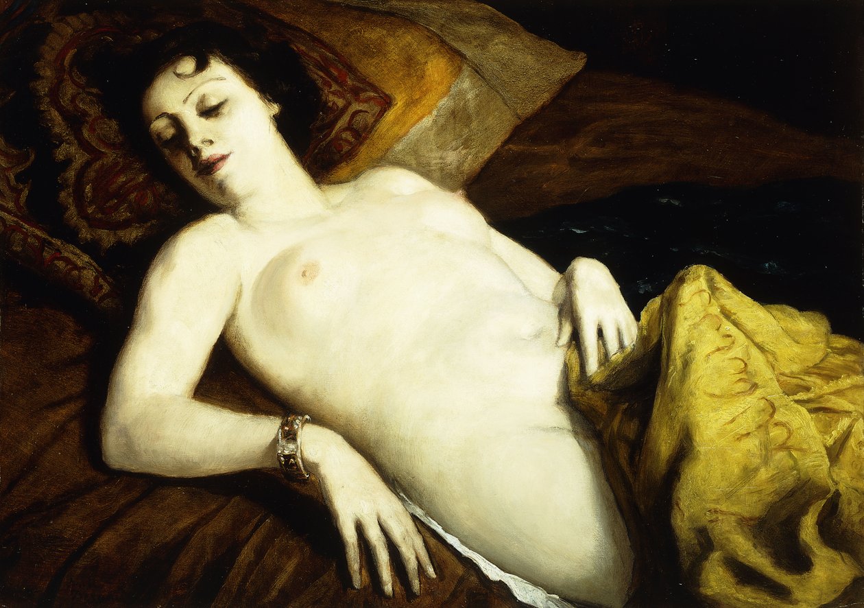 Śpiąca nago z bransoletką; Bransoletka Nu Couche au, 1930 autorstwa Emile Bernard