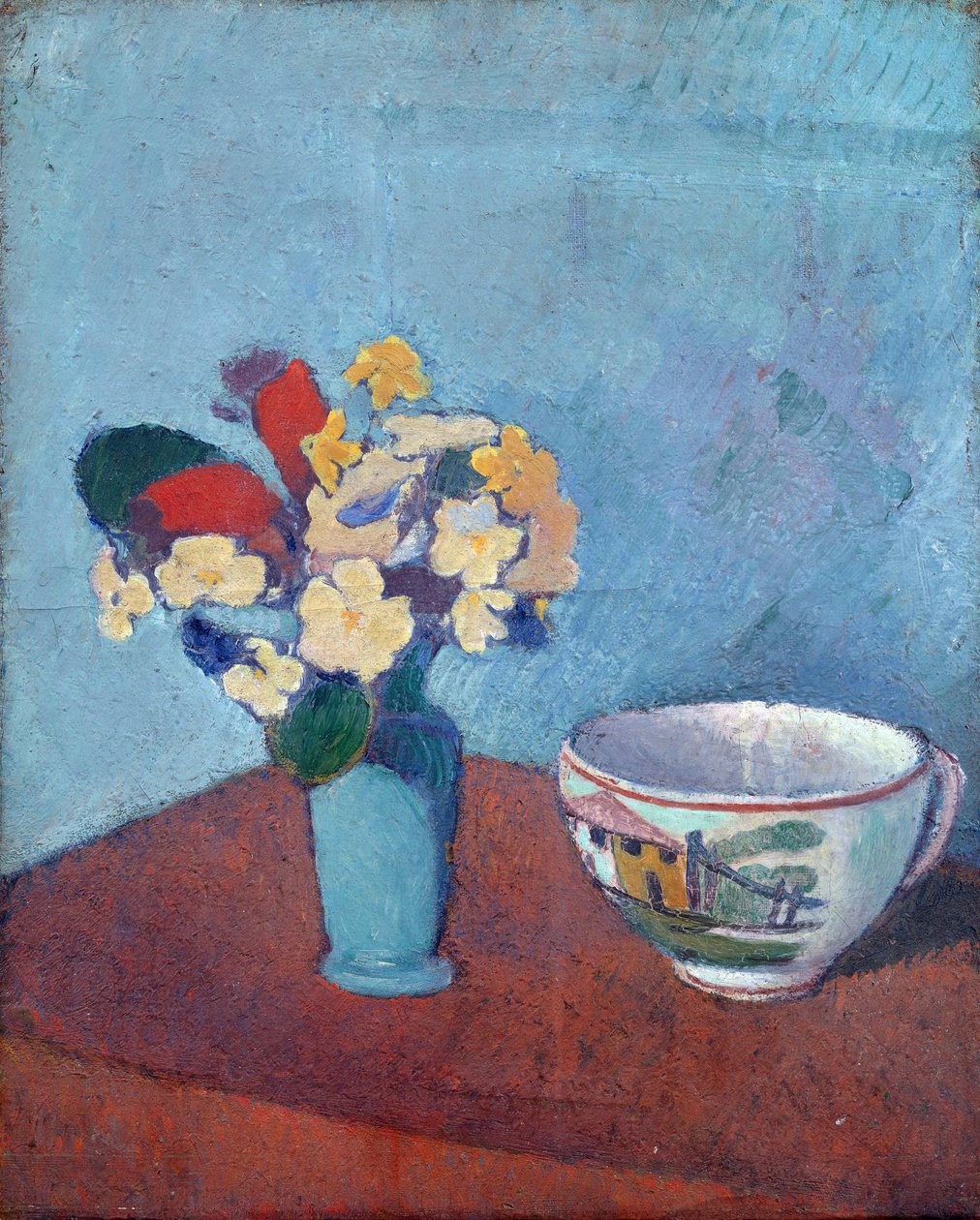 Wazon z kwiatami i kielichem - Obraz Emile Bernard (1868-1941), olej na płótnie autorstwa Emile Bernard