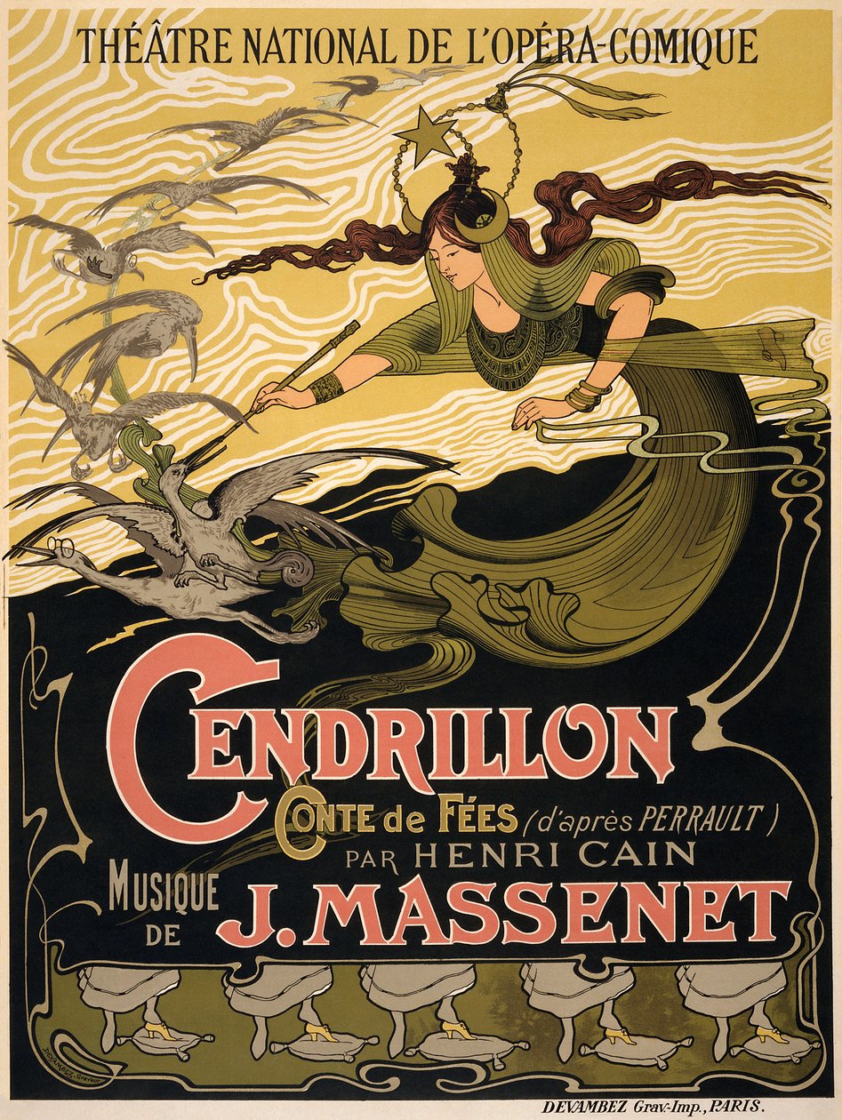 Plakat do Opery Cendrillon autorstwa Julesa Masseneta autorstwa Émile Bertrand