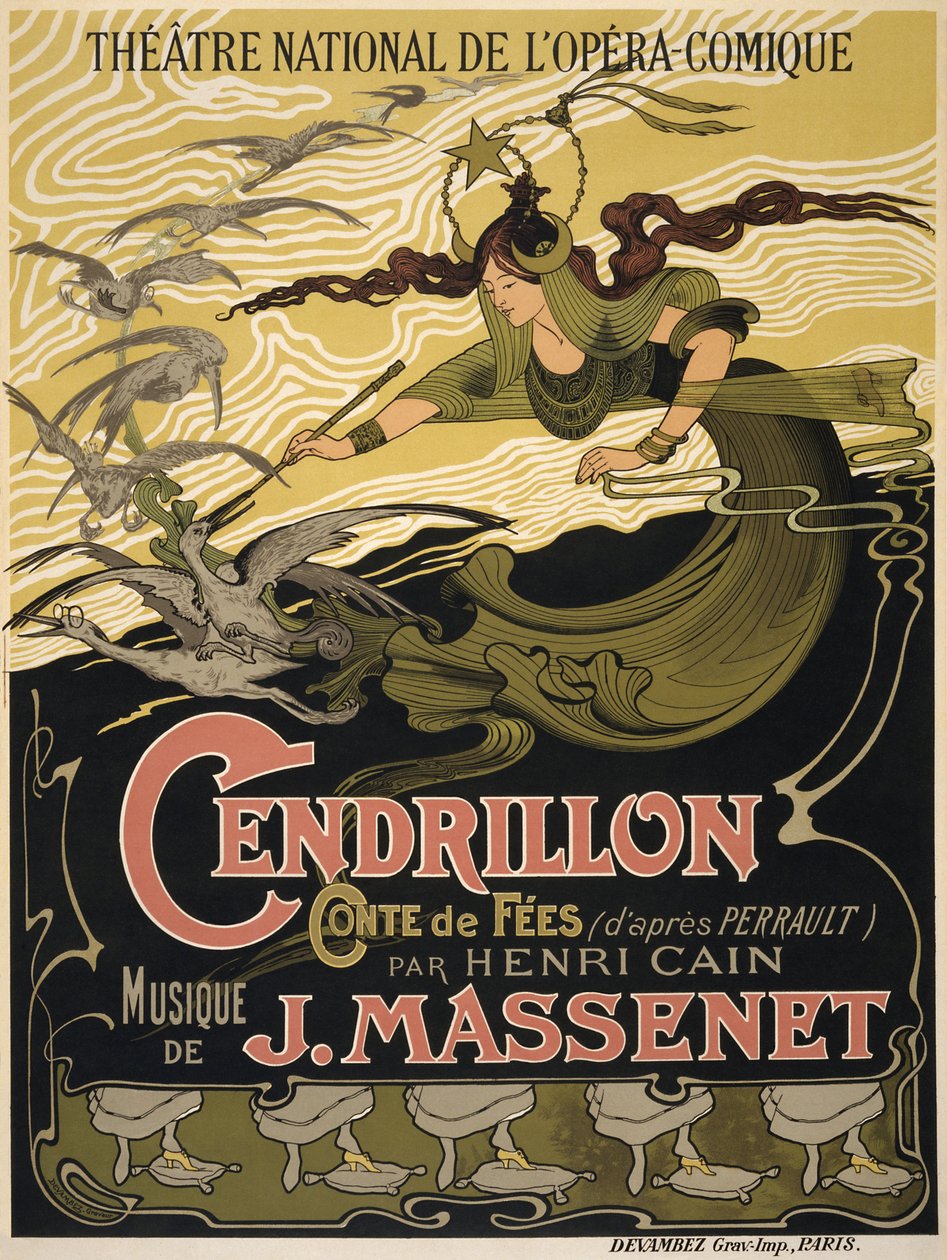 Plakat do Opery Cendrillon autorstwa Julesa Masseneta, 1899 autorstwa Émile Bertrand