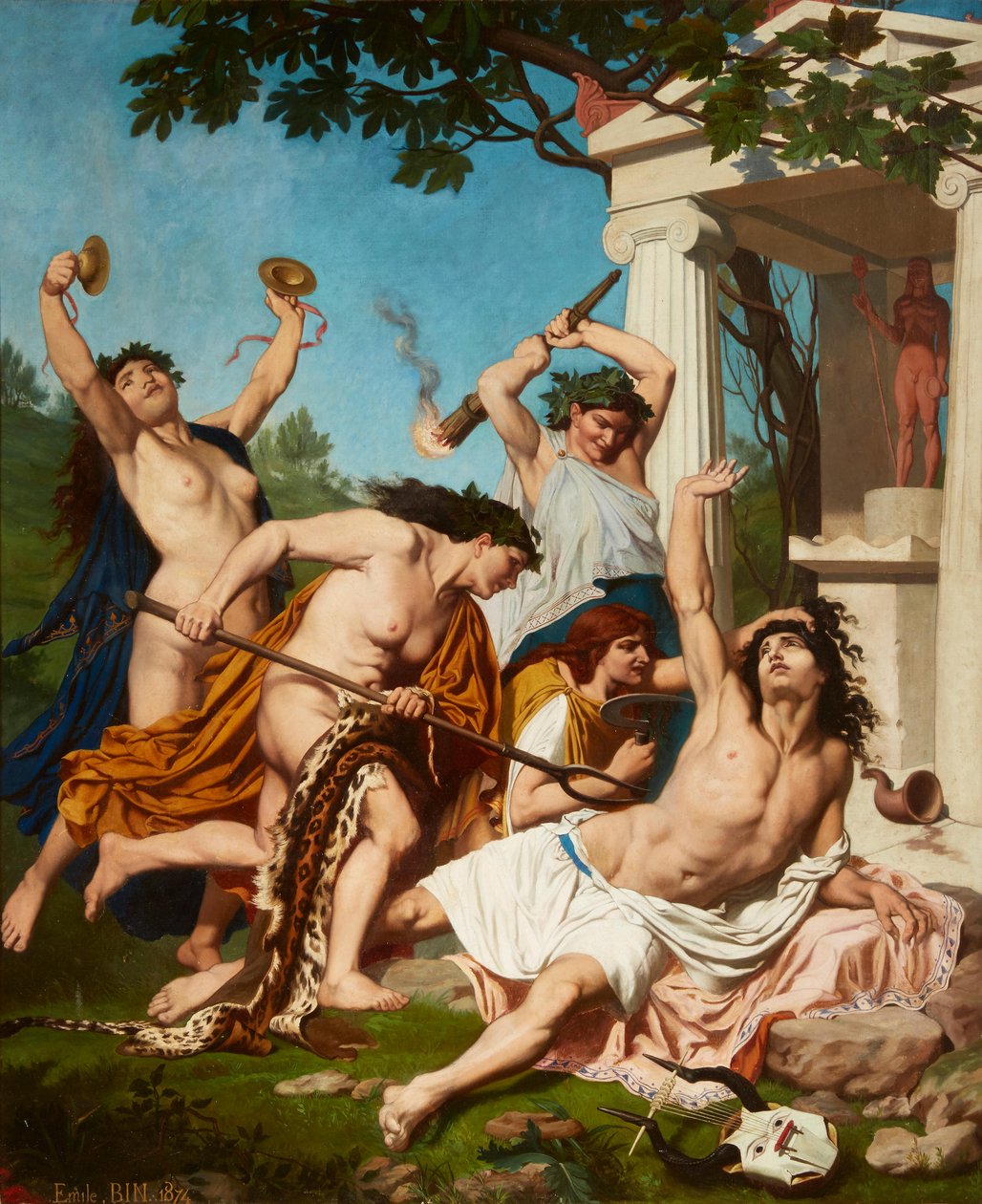 Śmierć Orfeusza, autor: Emile Jean Baptiste Philippe Bin autorstwa Emile Bin